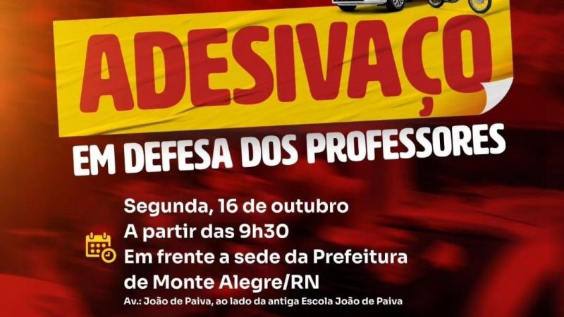 Em Monte Alegre, Prefeitura não concede reajuste, e professores marcam adesivaço em forma de protesto.